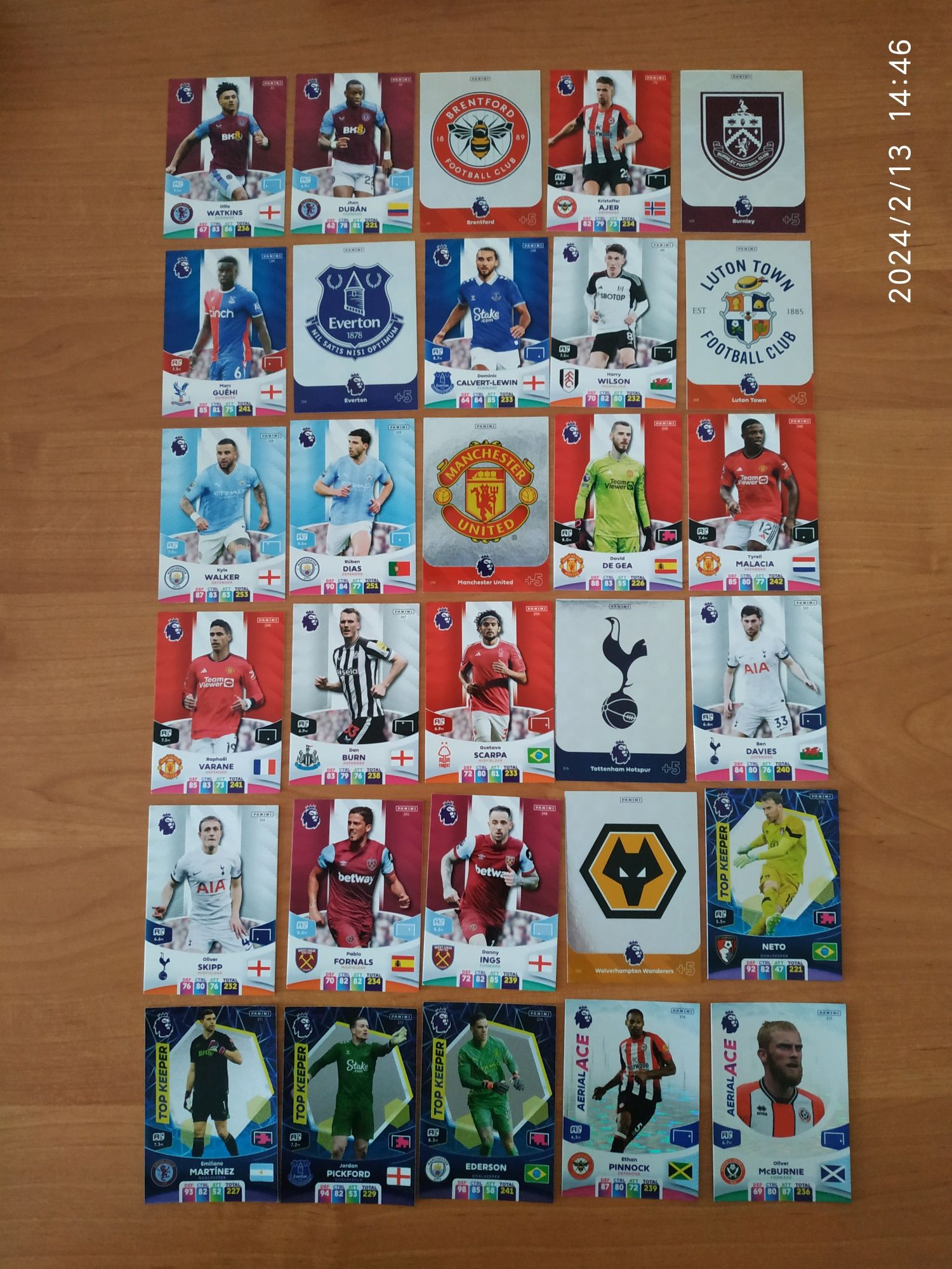Panini Premier League 2024 - 4 puszki kolekcjonera + 52 karty