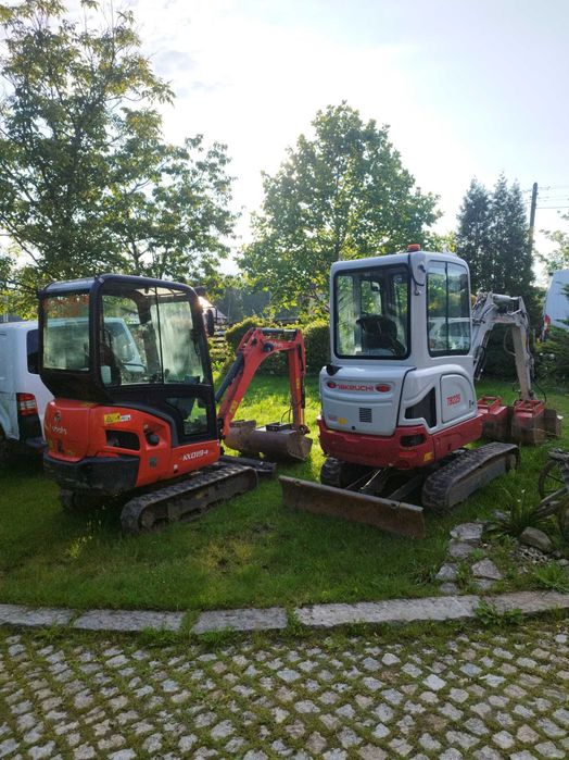 Wynajem minikoparki, minikoparka, wozidło, wiertnica, młot,  dowóz