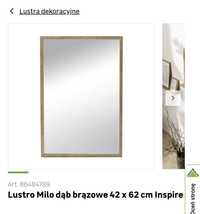 Lustro Milo dąb jasny 42 x 62 cm Inspire ,mirror,lustro ścienne