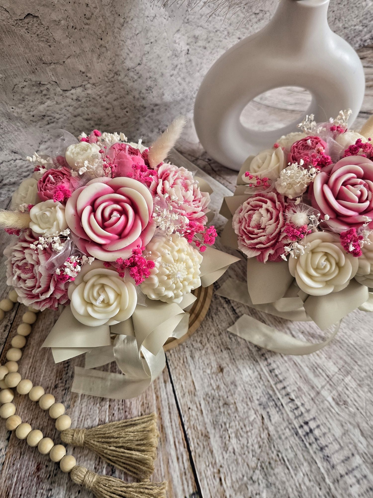 Flowerbox candlebox bukiet z wosku