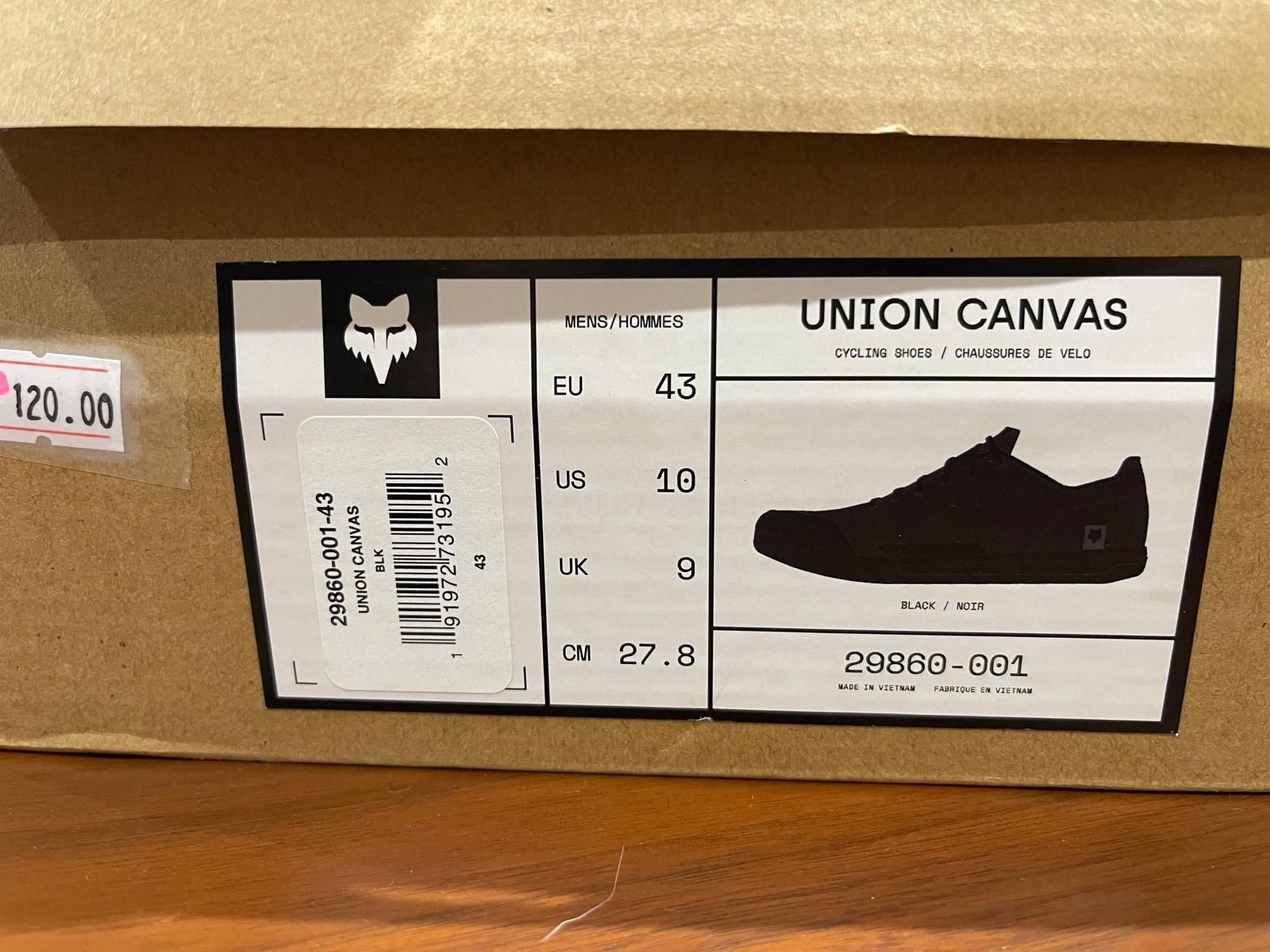 Sapatilhas Fox Union Canvas mtb/casual 43