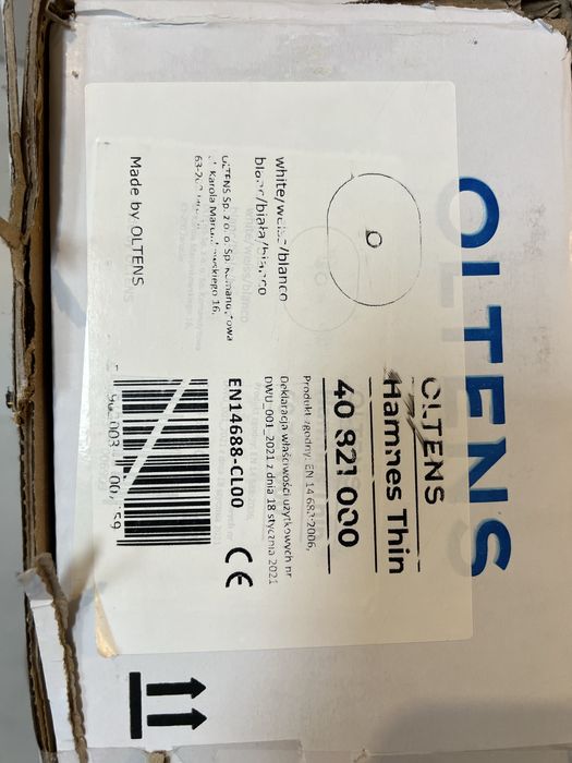 Oltens Hamnes Thin umywalka 80x40 cm owalna nablatowa biała