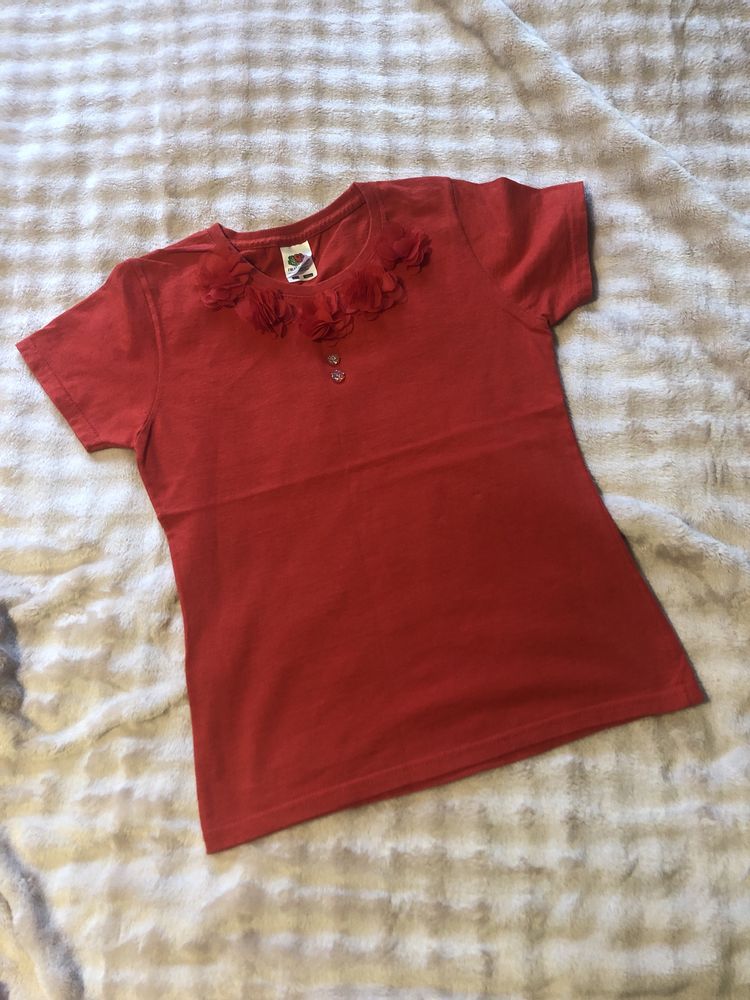 Koszulka bluzka czerwona dla dziewczynki FRUIT of the LOOM