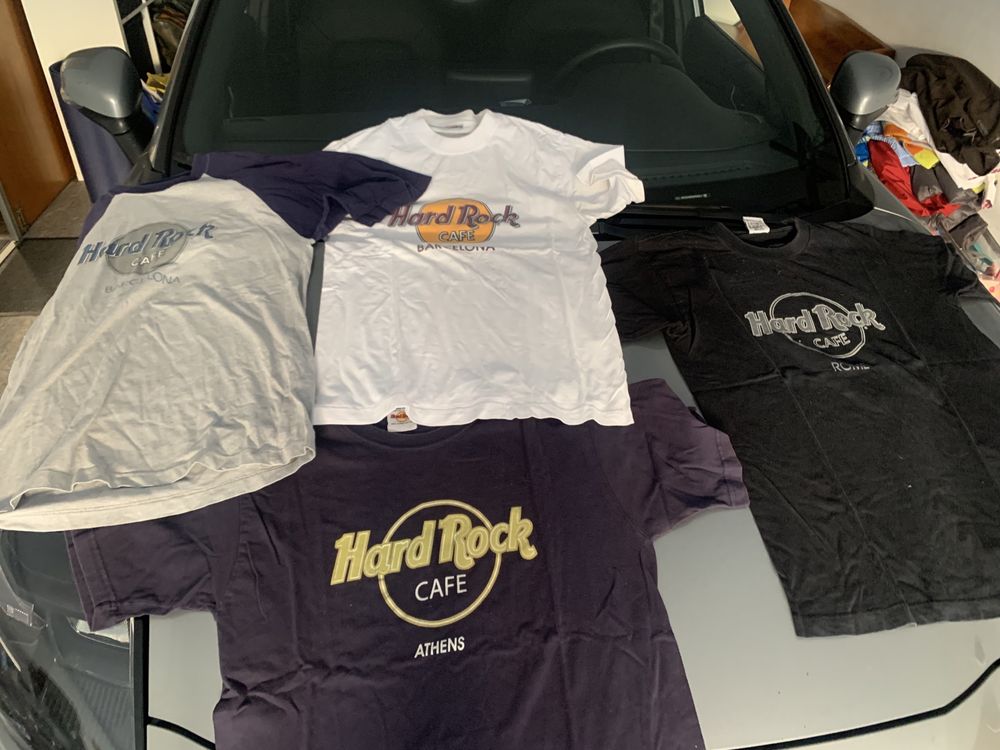 Casaco e tshirts do hard rock