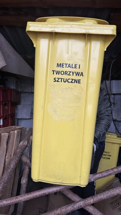 Kosz 120l nowe 2 szt. kosze żółte metale i tworzywa sztuczne