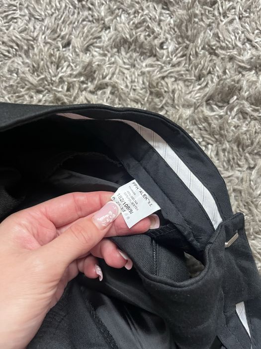 Czarny garnitur z połyskiem komplet marynarka spodnie 182/108/94