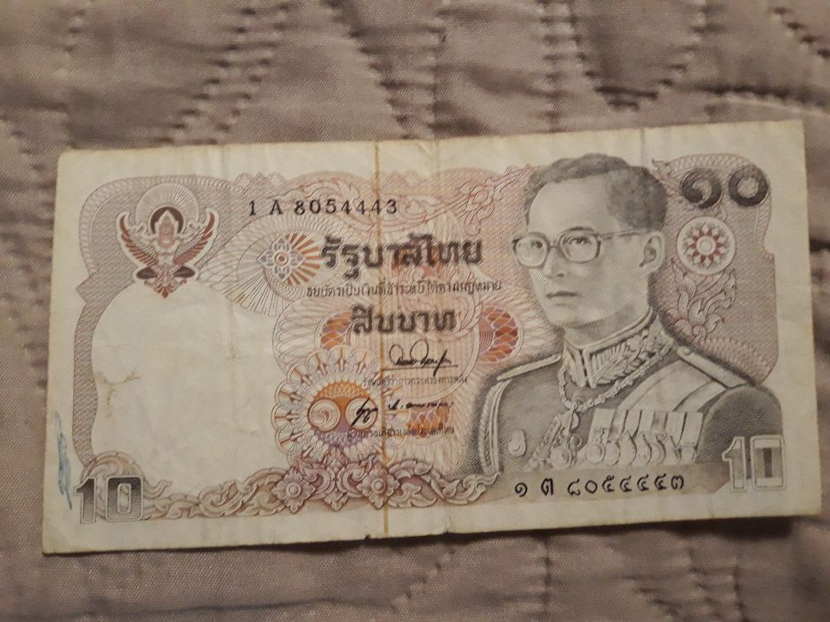Banknot 10 Baht (batów) Tajlandia 1980 !! seria 1A !!