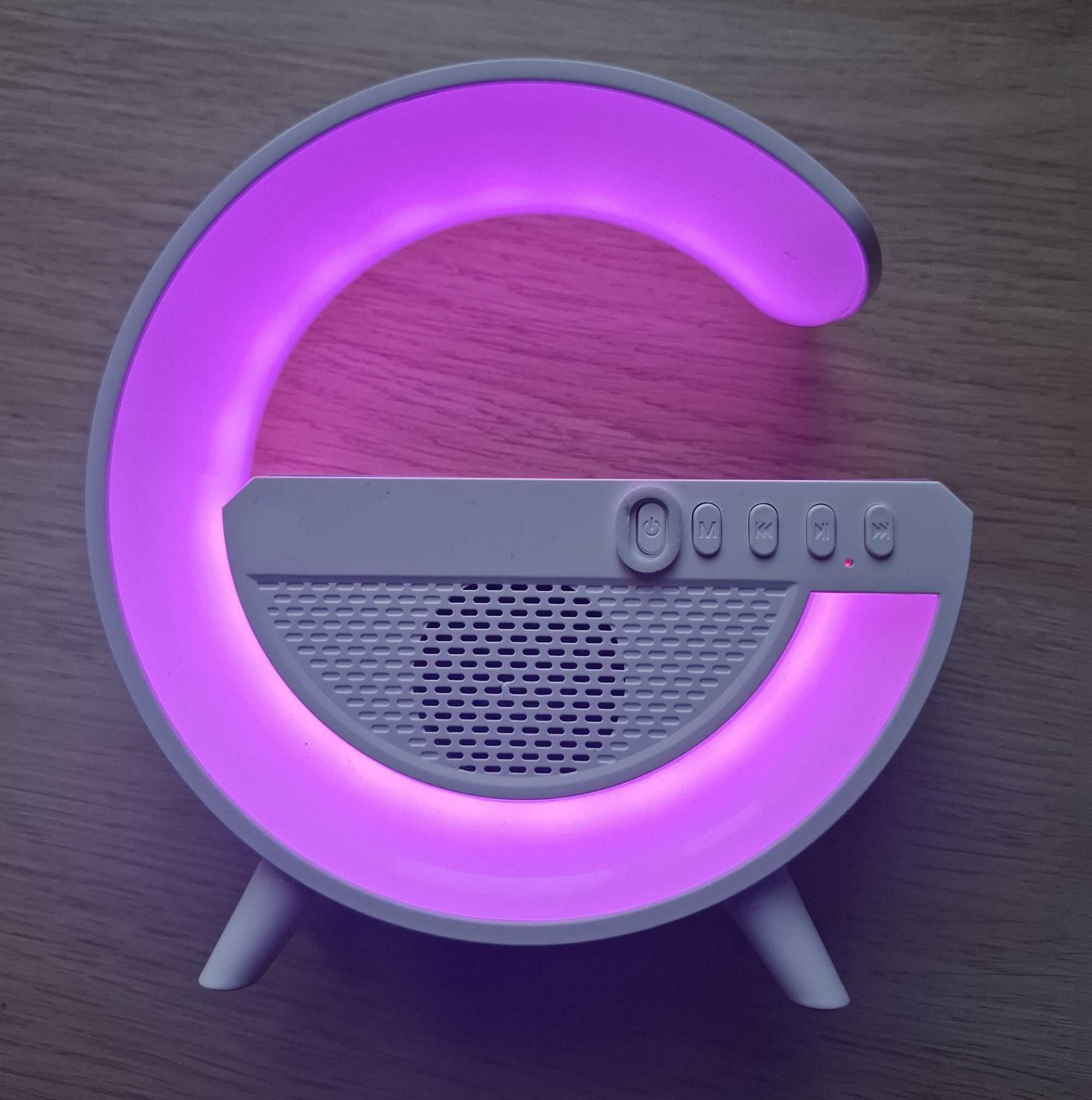 Głośnik RGB Google Bluetooth Ładowarka Indukcyjna