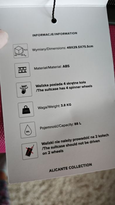 Walizka podróżna duża różowa Puccini