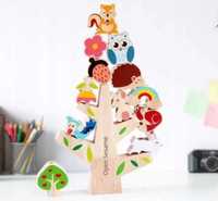 Drewniane Zabawki Do Układania I Nawlekania Montessori