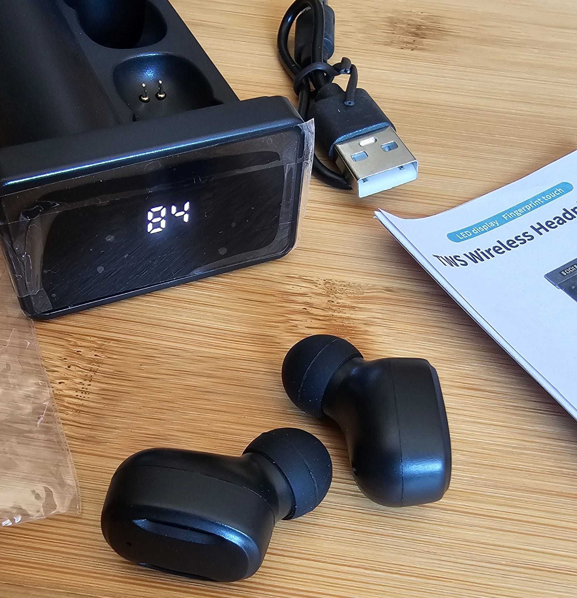 Auriculares Bluetooth com powerbank NOVOS