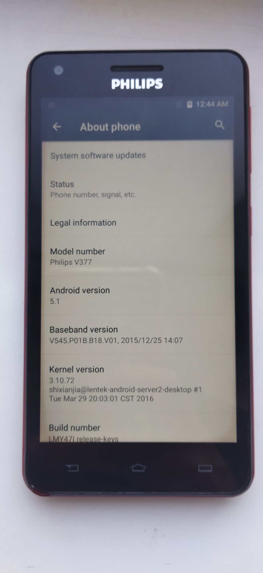 Мобільний телефон Philips Xenium V377 Dual Sim Black-Red