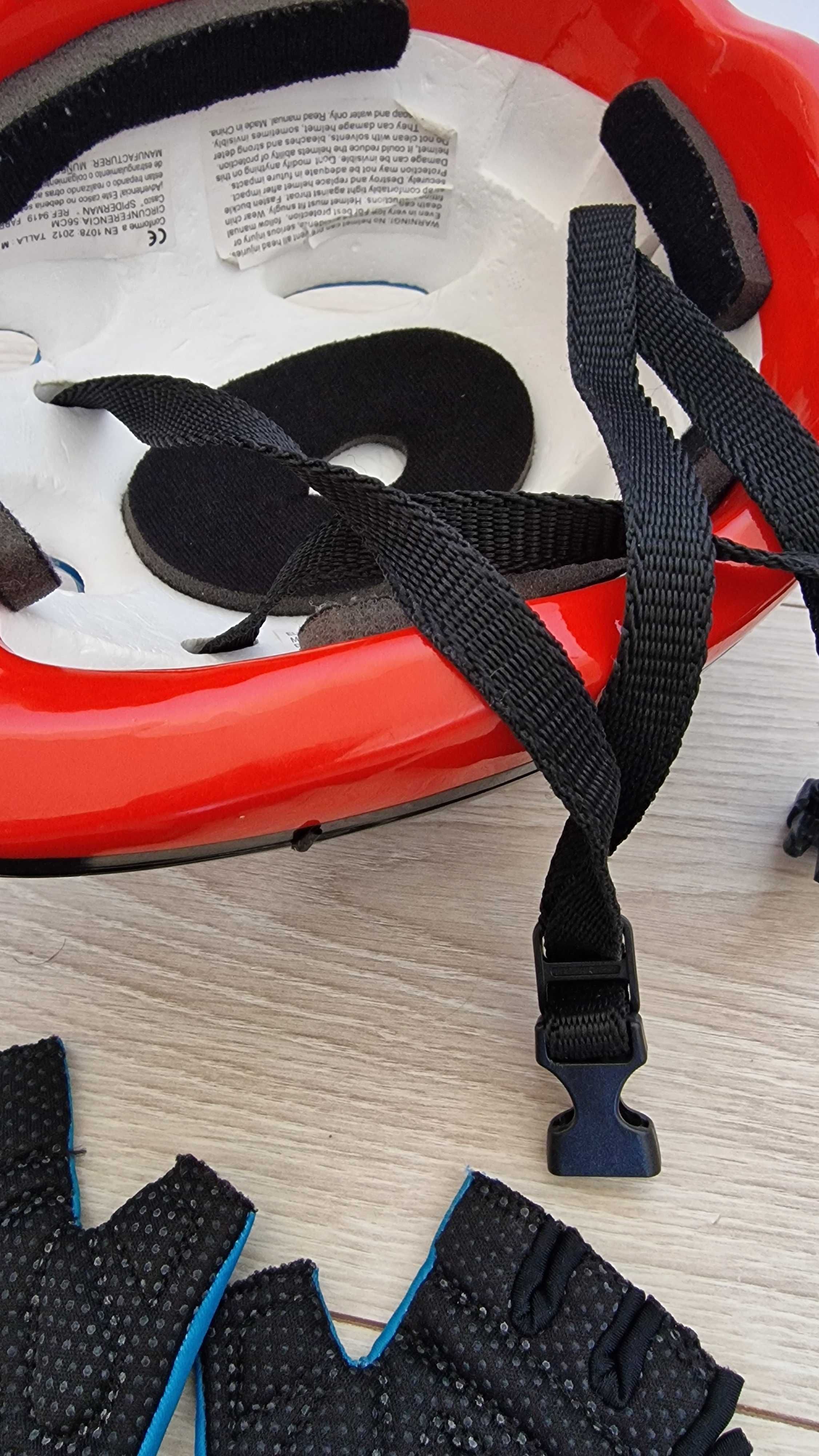 Capacete + luvas bicicleta criança_COMO NOVOS