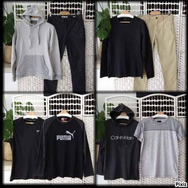 Paczka ubrań / Puma / Calvin Klein / Reebok / Zara / mega paka / S - M