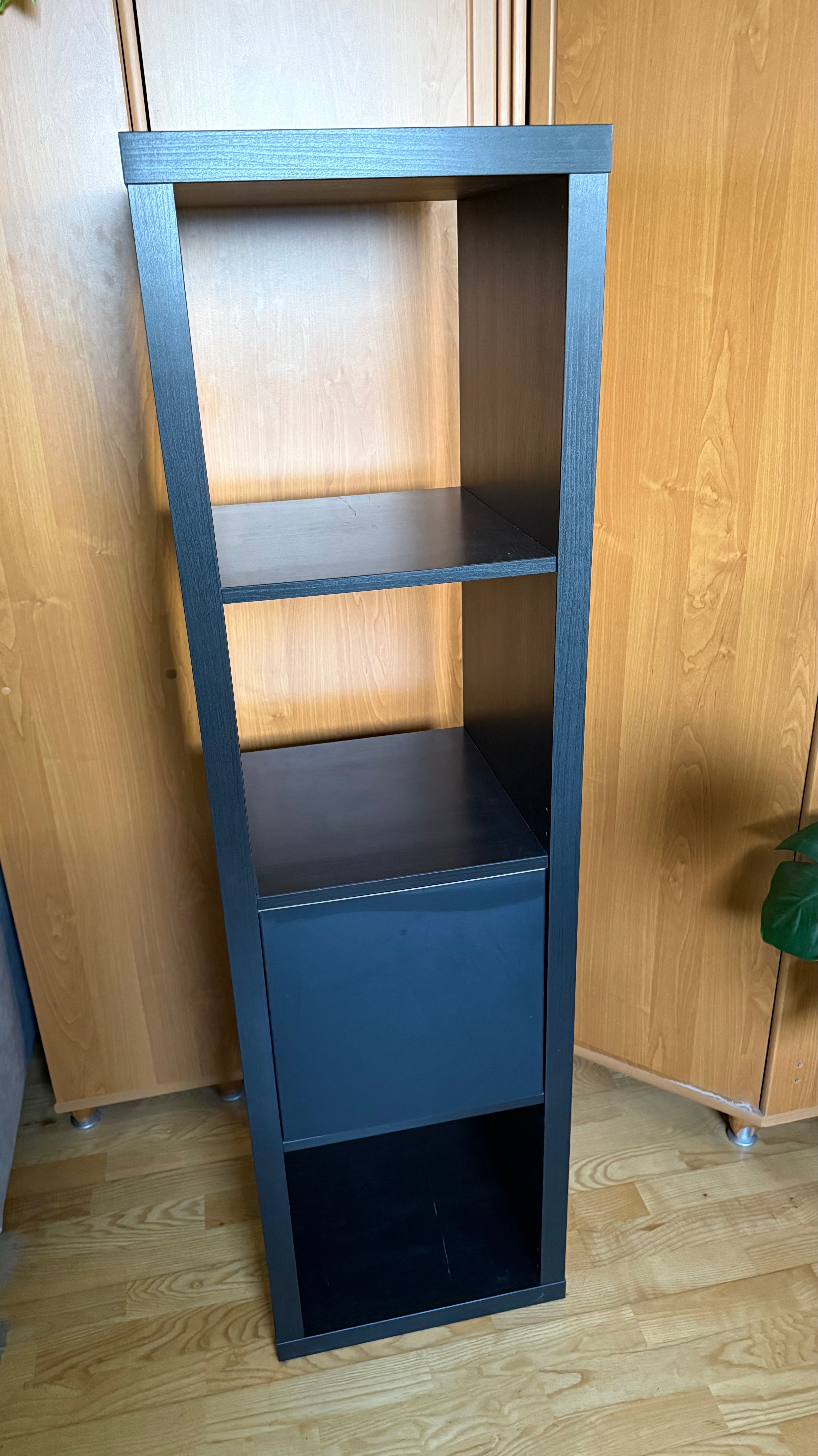Regał IKEA Kallax 4x1 42x147 czarnobrąz szuflady