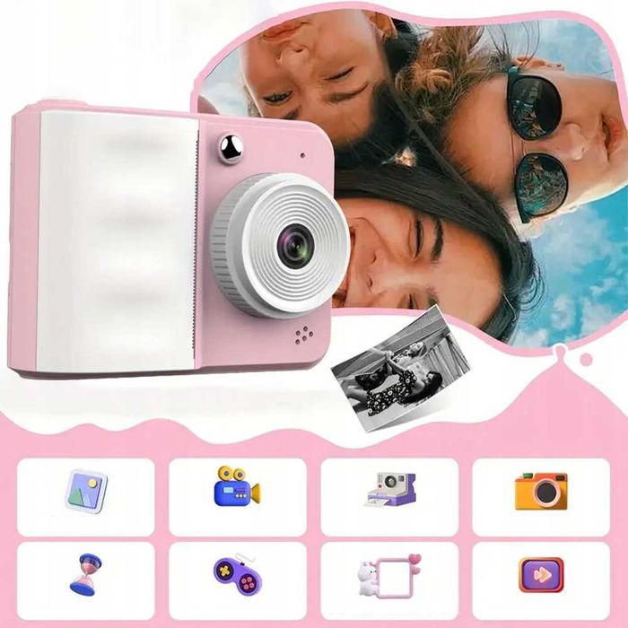 Aparat fotograficzny natychmiastowy z funkcją drukowania dla dzieci