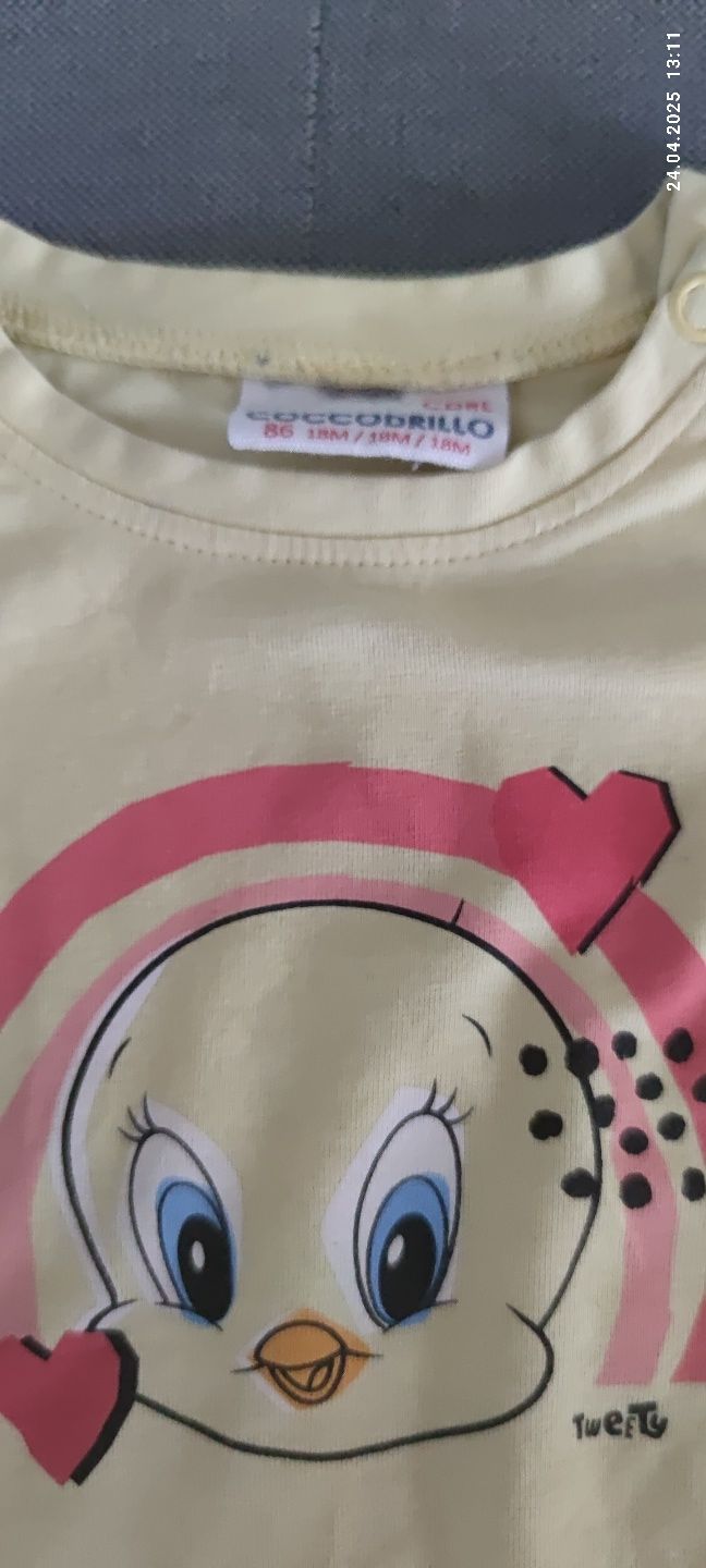 Body Tweety i spodenki - r. 86 - Cocodrillo