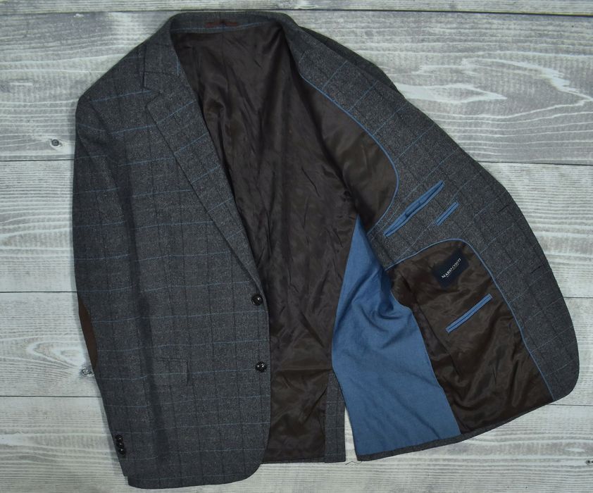 Mario Conti Wełniana Tweedowa Marynarka Męska 56