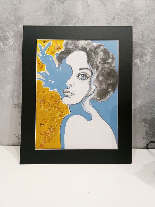 Obraz ręcznie malowany twarz kobiety