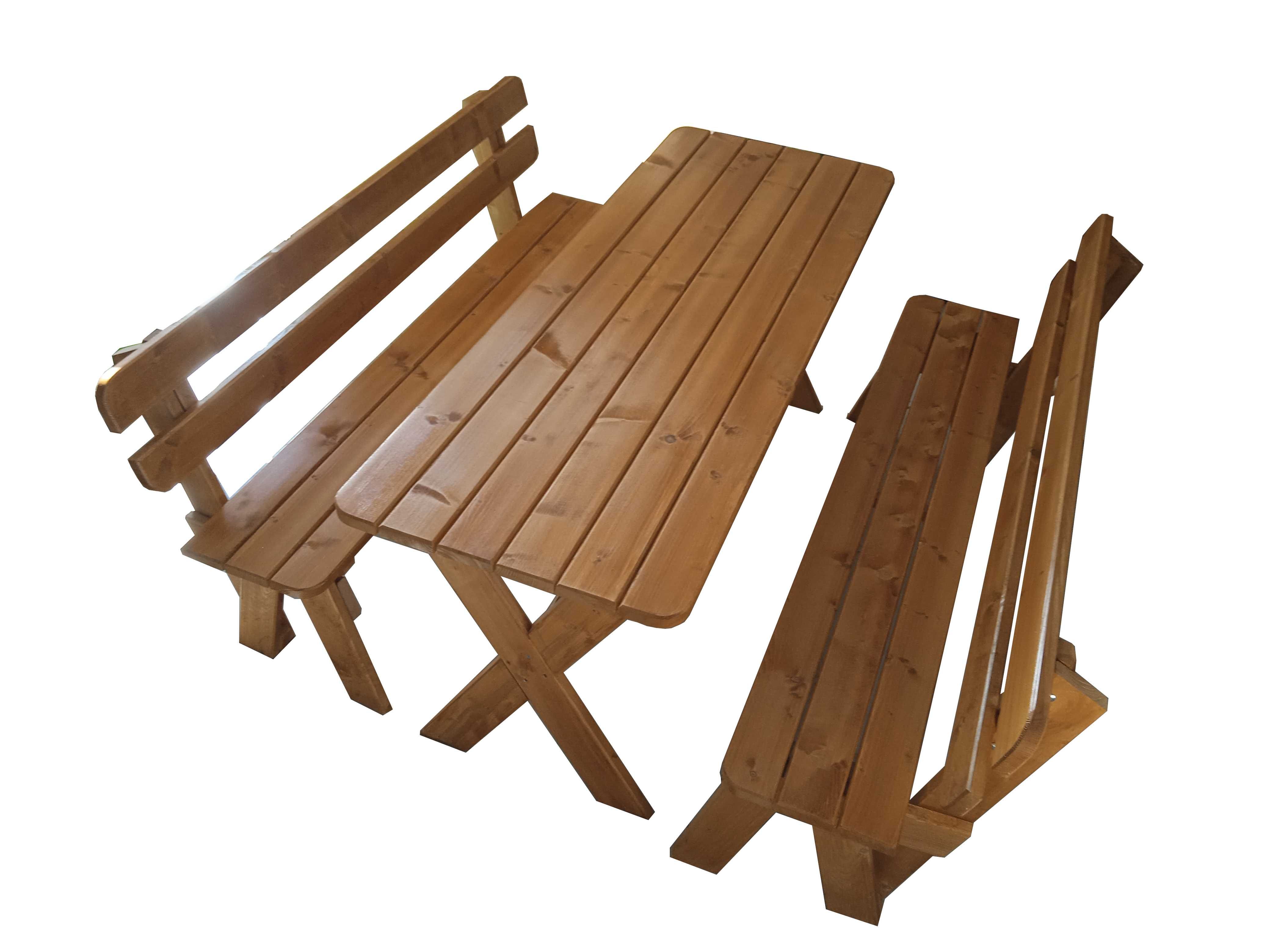 Meble ogrodowe komplet zestaw ogrodowy stół i dwie ławk