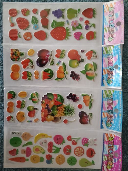 Naklejki wypukłe 3D owoce i warzywa