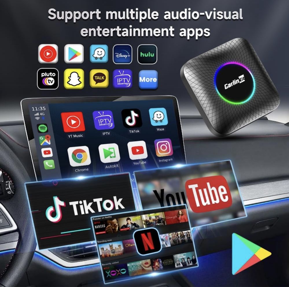 Carlinkit TBox Ambient 8/128 полноценный Android в авто через CarPlay