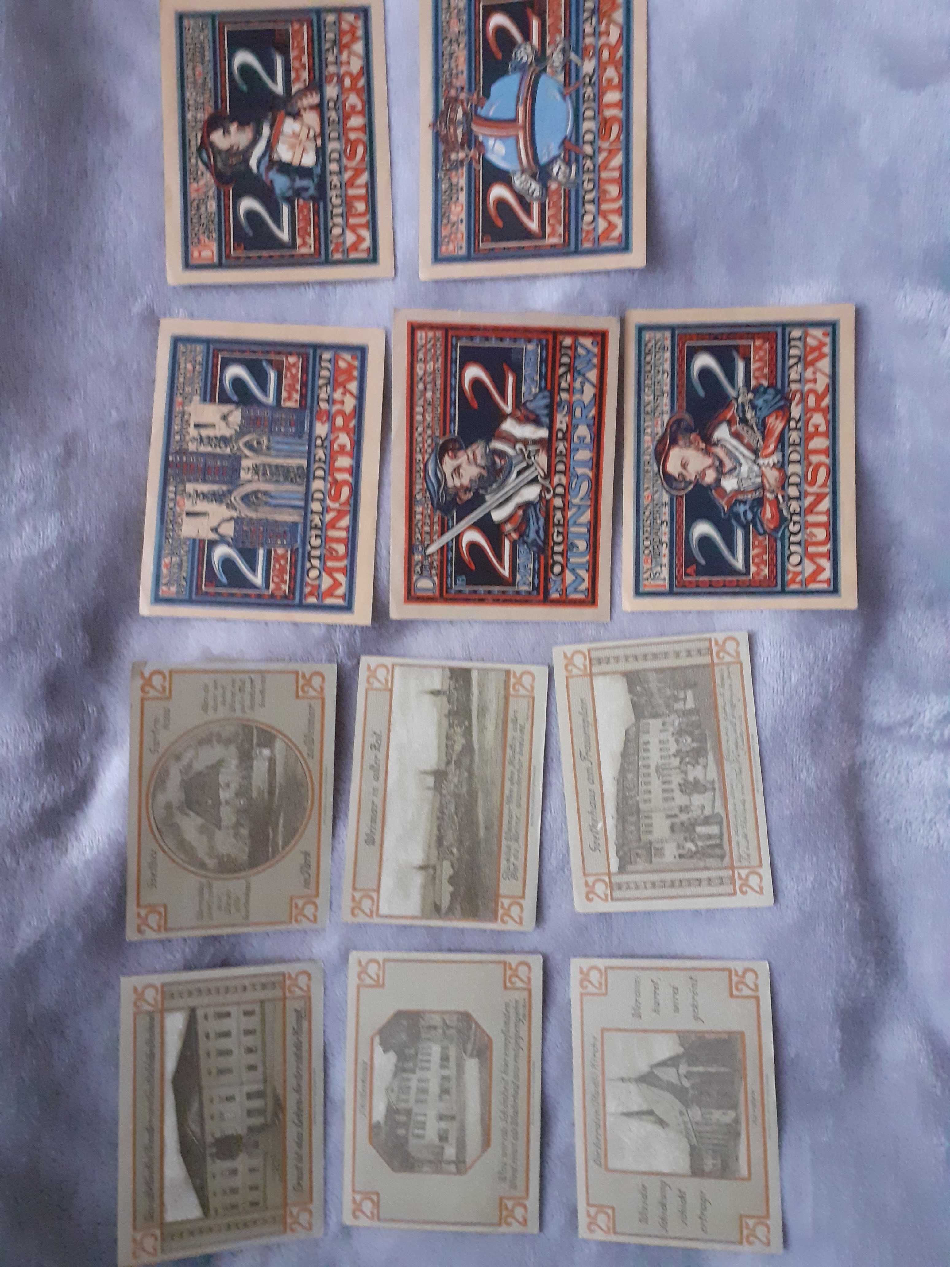 Stare niemieckie banknoty . Notgeldy. Serie.64 sztuki.