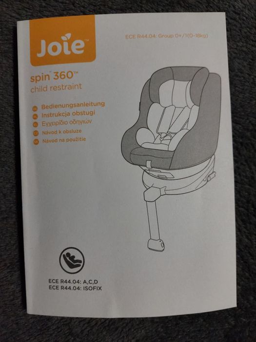 Fotelik joie obrotowy spin 360