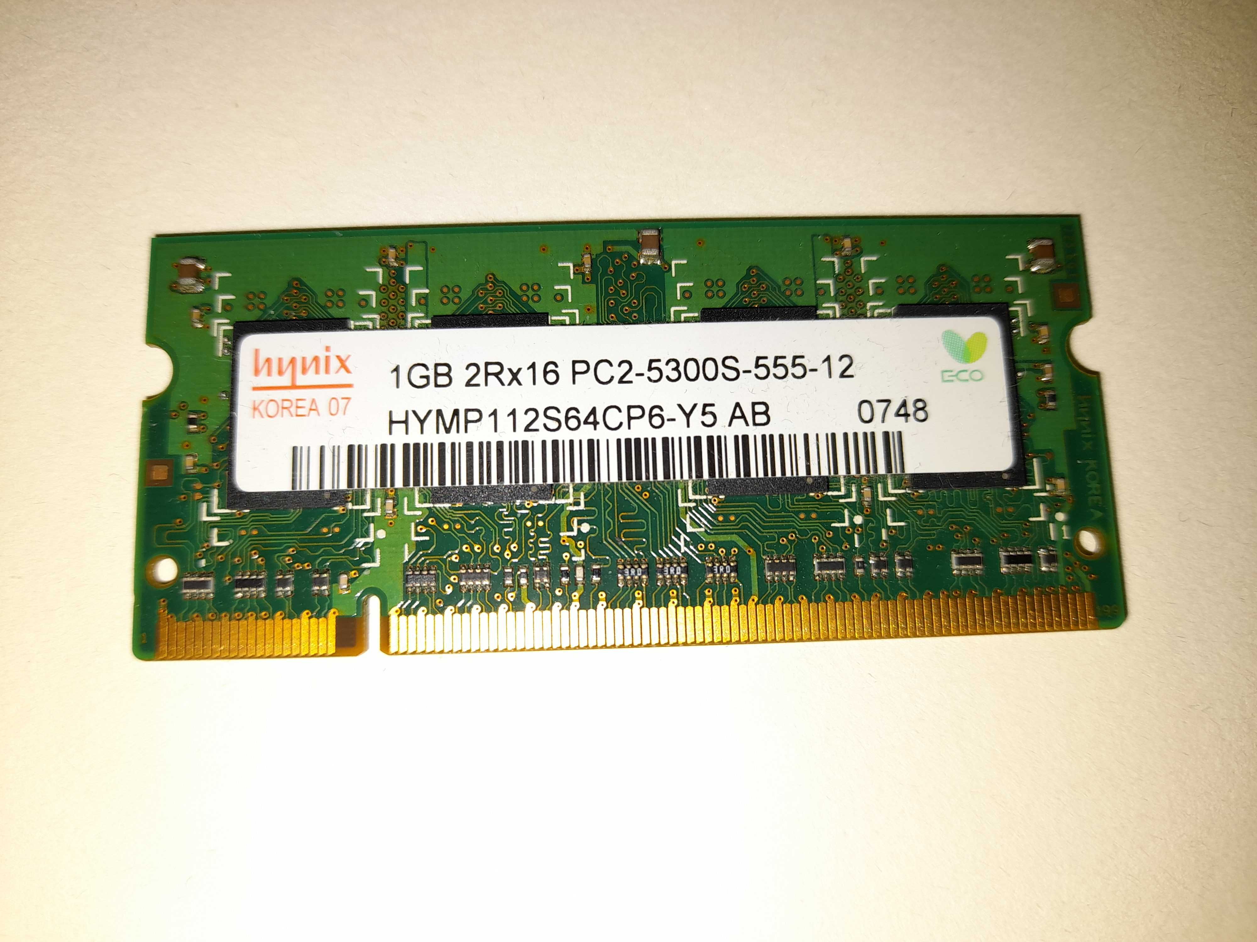 Pamięć do laptopa RAM DDR2 SODIMM 2x1GB Hynix, Qimonda