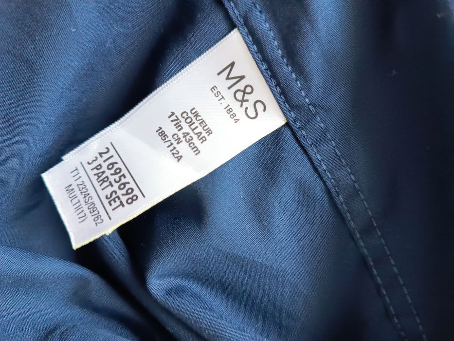 M&S Marks & Spencer granatowa koszula męska r 43 na 185 cm z długim rę