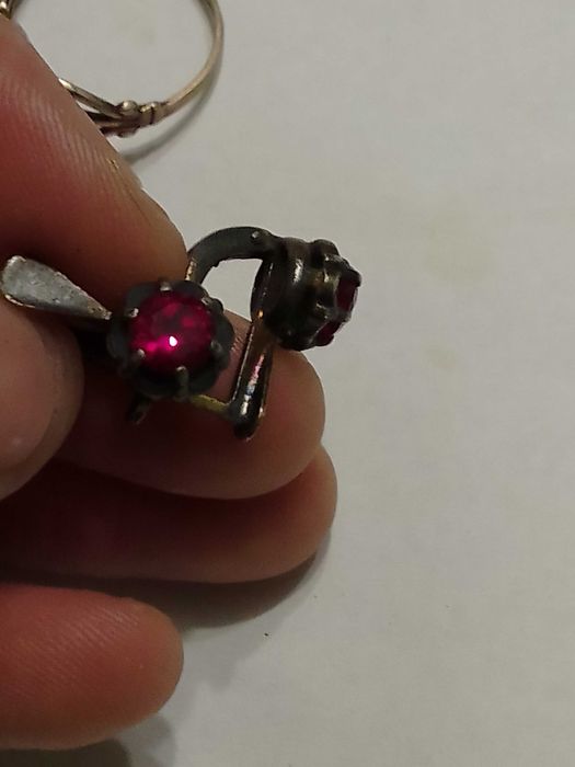 Советские серебряные серьги кольцо 875 пробы ХЮЗ