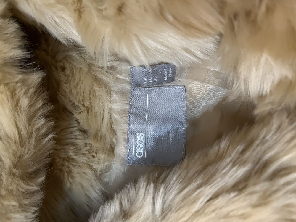 Asos cudowne futerko z kapturem roz.S M