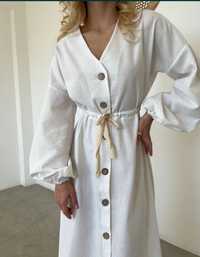 Сукня біла 42-46, плаття льон