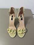 Sandals, chain strap, high heels, size 3 green