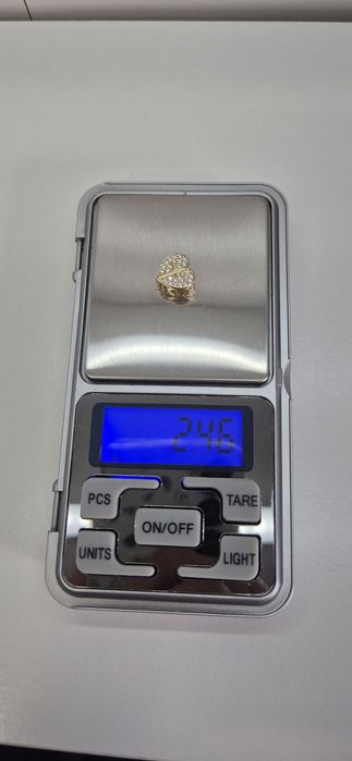 Złoty charms do bransoletki typu Pandora, serce , krzyżykiem, 585