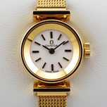 OMEGA zegarek VINTAGE damski cal. 484 lite ZŁOTO 18K / 750 SZAFIR 1964