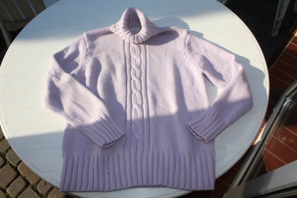 sweter liliowy Berkertex golf bawełniany
