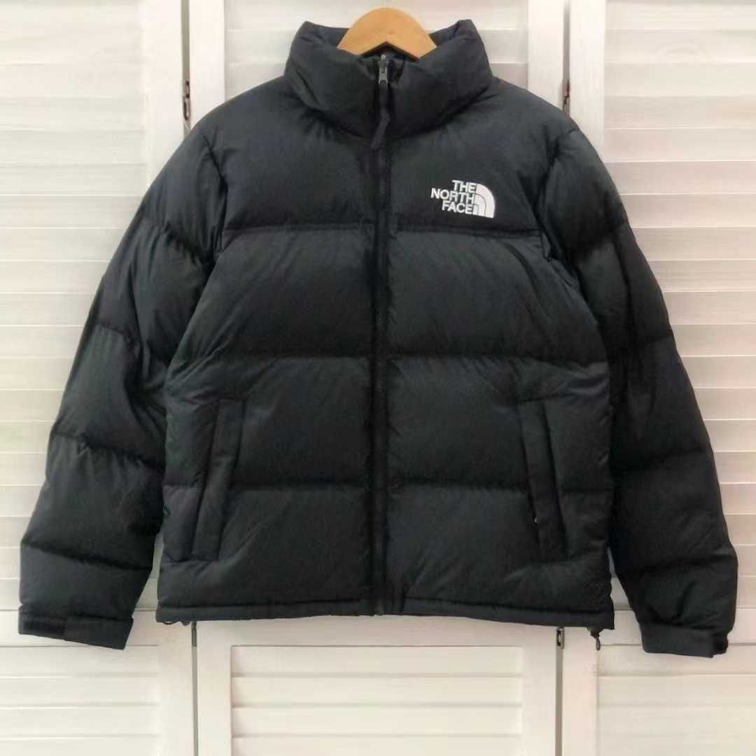 Stylowe puchowe kurtki The North Face dla par. rozmiar: L