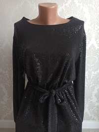 Сукня чорна Платье нарядное паетки черное 44 46