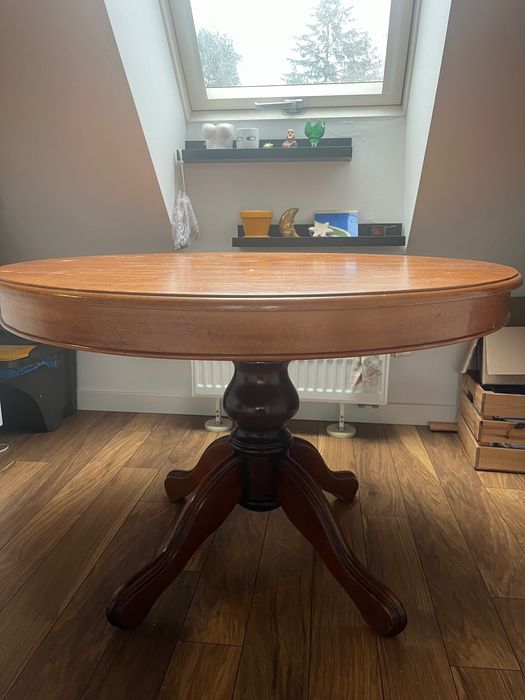 Okrągły drewniany stół 100 cm, rozkładany 100x145