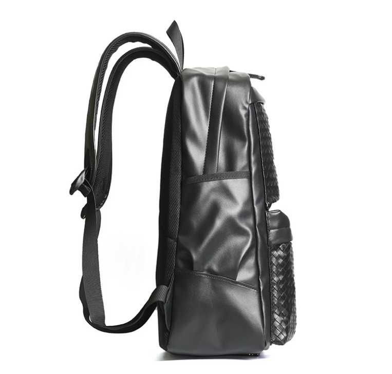 Большой городской рюкзак плетеный мужской женский классический черный