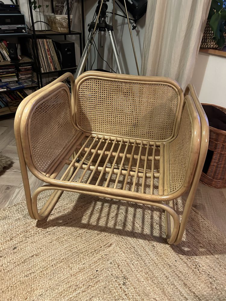 Fotel boho rattan bali duzy design rattanowy plecionka wiedenska