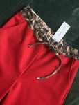 Nowe Czerwone spodnie wide leg panterka dla wysokiej L/xl