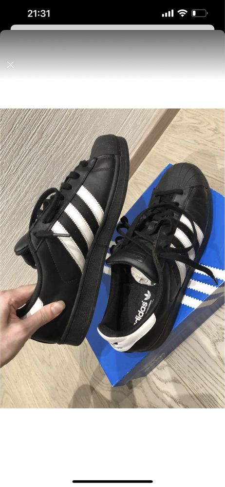 Шкіряні кеди adidas розмір 45