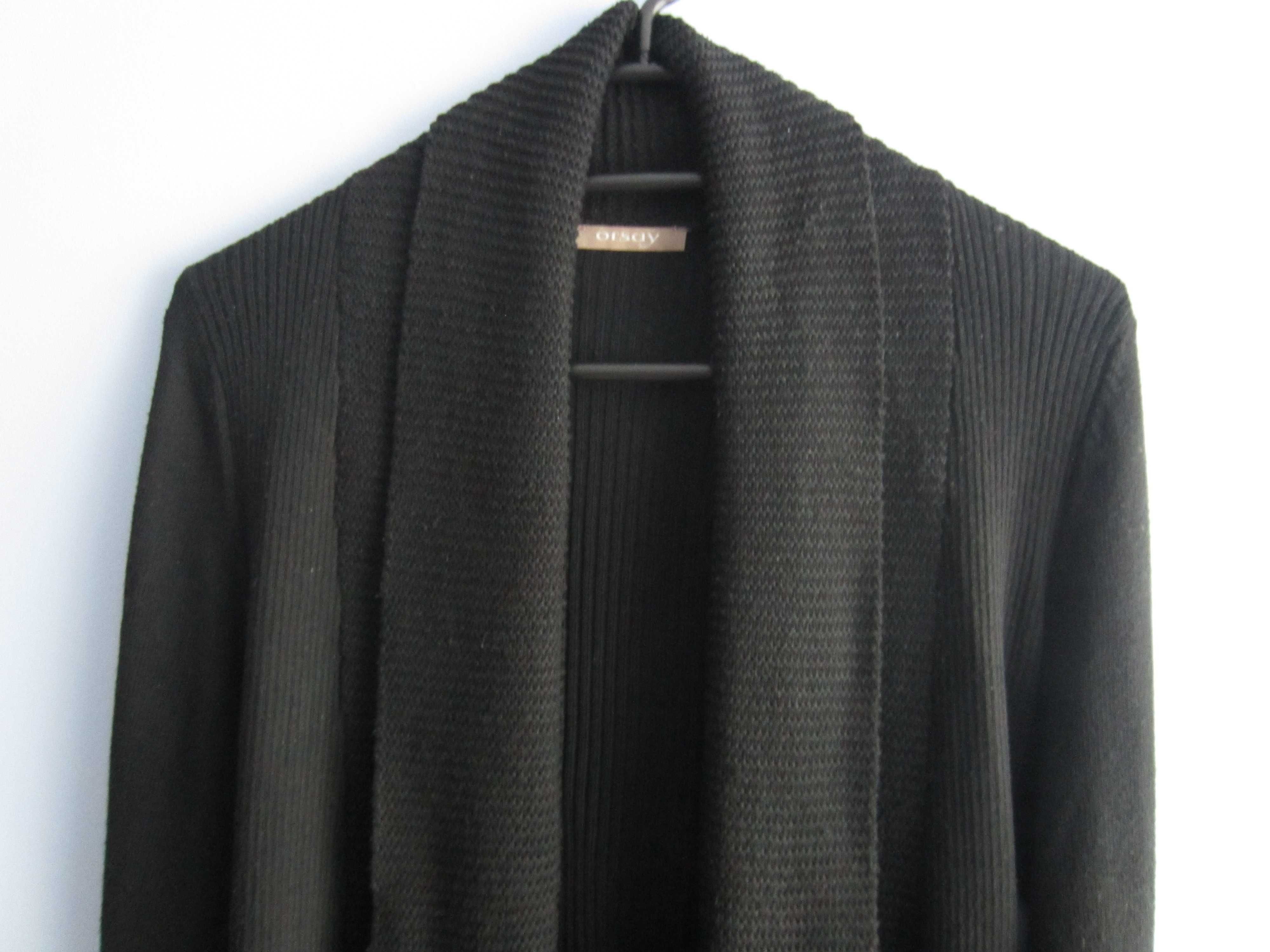Czarny stylowy kardigan, sweter, rozm. S, Orsay