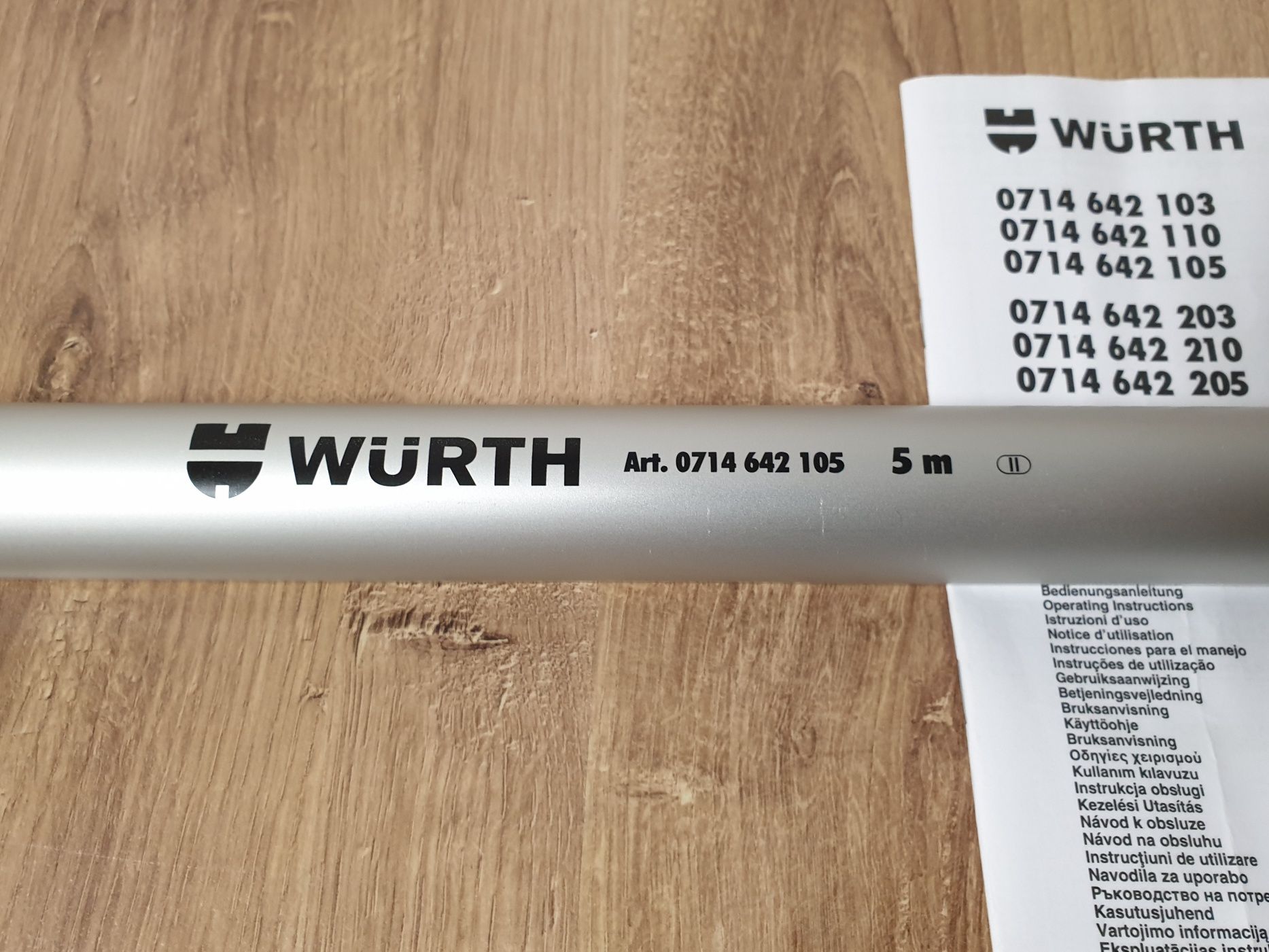 Nowy! - solidny przymiar WÜRTH 5M - teleskopowy/aluminium/poziomica