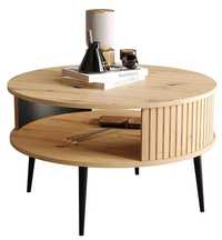 Minimalistyczny stolik kawowy dąb artisan z półką 76cm