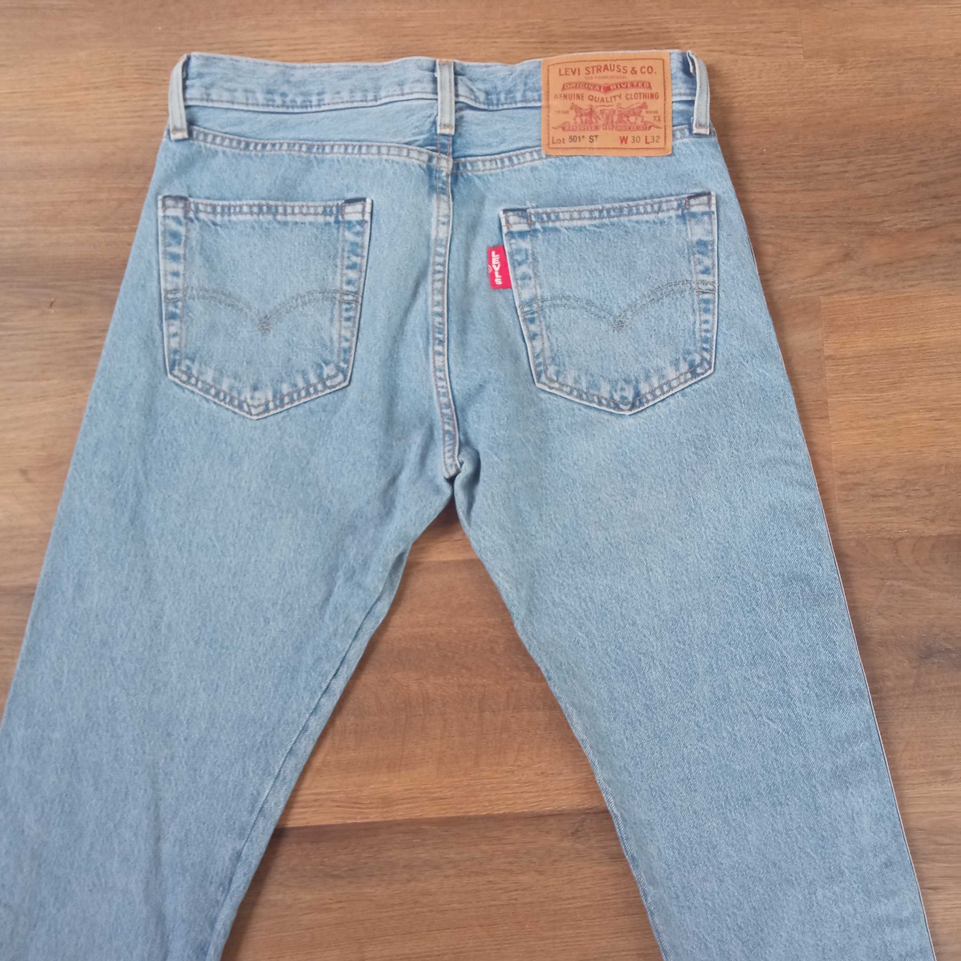 Jeans Levi's 501 Cropped Lampasy Damskie Spodnie Dżinsowe W30 L32