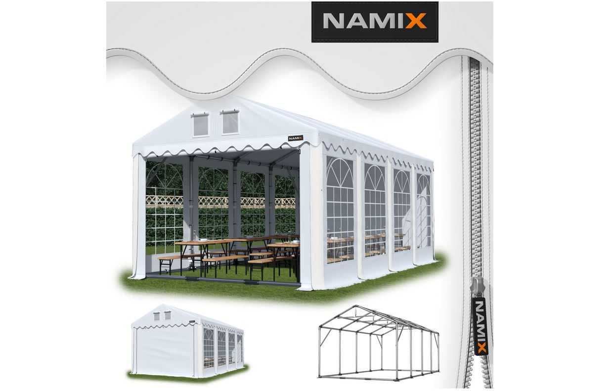 Namiot PRESTIGE 6x8-2,6m ogrodowy imprezowy garaż wzmocniony PVC 560g