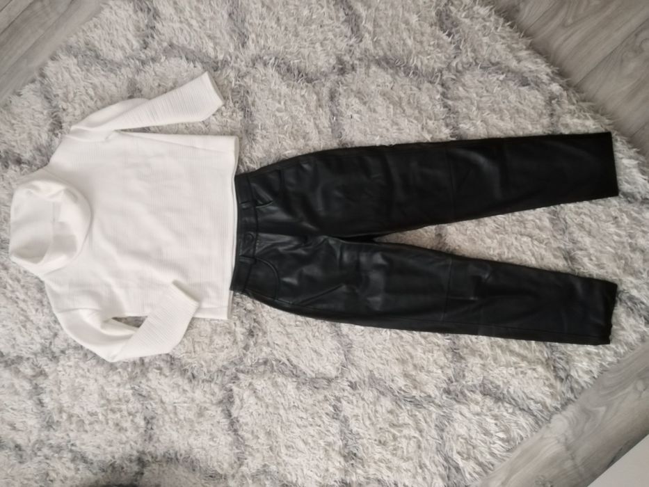 Шкіряні штани +кофта в подарунок